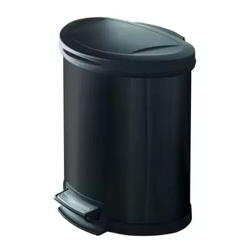 Mainstays 54L Black Stainless Steel Semi-Round Kitchen Garbage Can