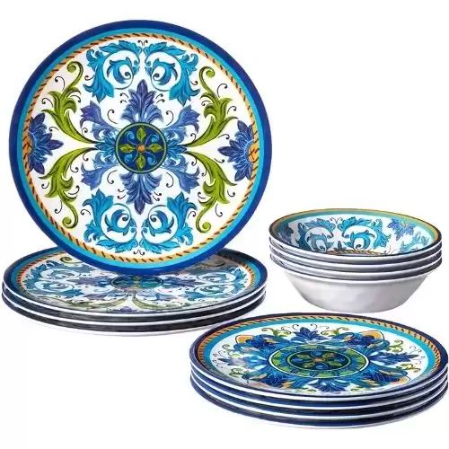 Certified International Luca Melamine 12 pc Dinnerware Set