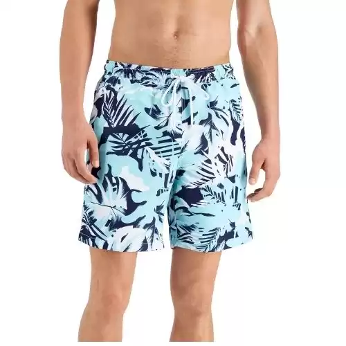 Calvin Klein Men's Quick-Dry UPF 50+ Island Camo Swim Trunks