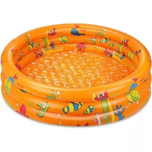 Kiddie Pool, 3 Rings Baby Inflatable Pool with Padded Bottom 50''X12'' Toddler Swimming Pool Kiddie Pool for Toddlers Children Summer Kids Pool Blow Up Pool for Indoor Outdoor Gard...