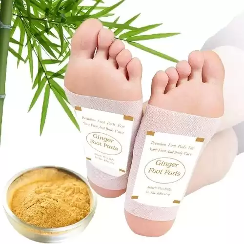 Foot Pads - (60Pads) Ginger Foot Pads for Better Sleep and Anti-Stress Relief, Pure Natural Bamboo Vinegar and Ginger Powder Premium Ingredients Combination for Foot and Body Care.