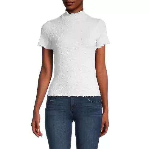 PHILOSOPHY Shirred Mockneck Top