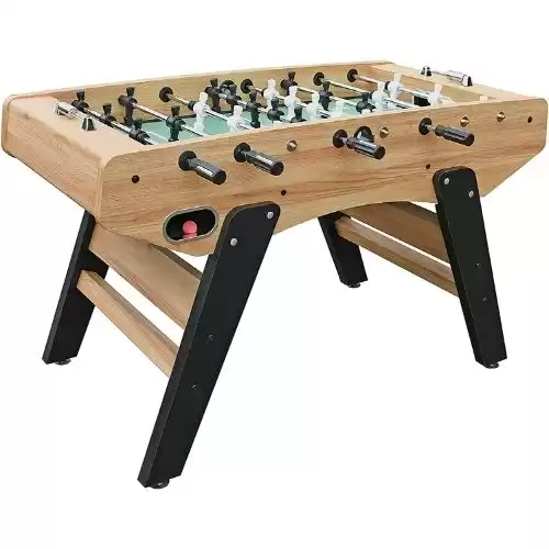 Hathaway Center Stage 59-in Pro Series Competition Foosball Table, Arcade Table Soccer for Game Rooms, Includes (2) 34-mm Foosballs,Wood Grain / Black / Green,59-