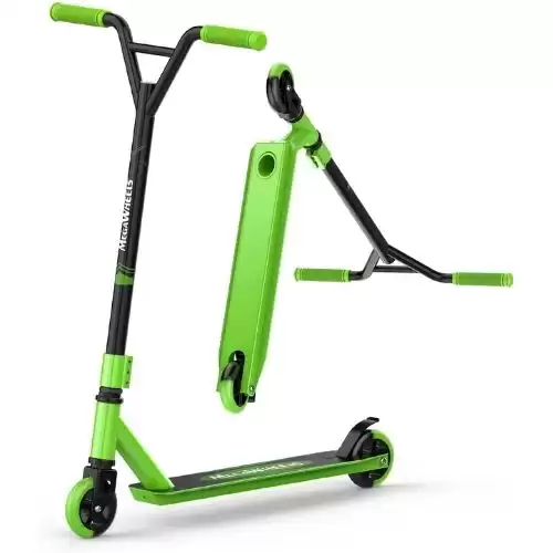 Pro Scooter, Kids Scooter for 6 Years and UP, 2022 New and Foot Peg, Black with Green