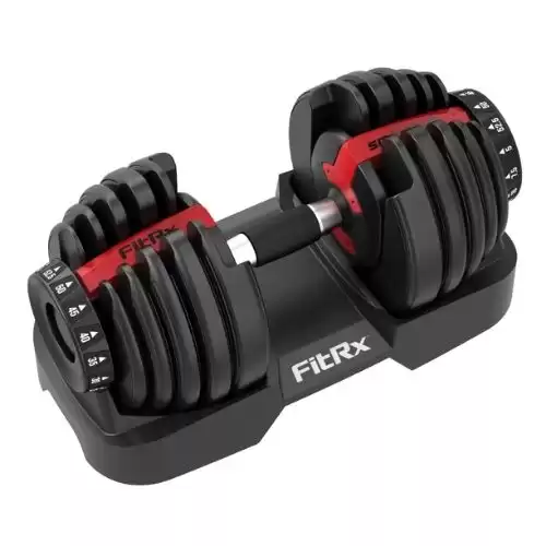 FitRx Smartbell, Quick Select Adjustable Dumbbell, 5-52lbs