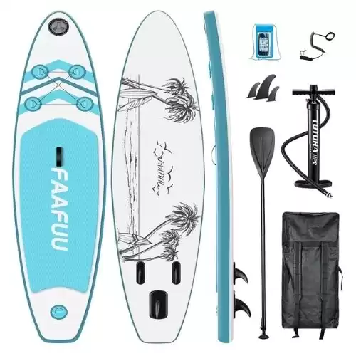 Inflatable Stand Up Paddle Board,Paddleboard with Premium SUP Accessories,Backpack, Non-Slip Deck, Waterproof Bag, Leash, Paddle and Hand Pump