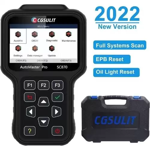 Car OBD2 Scanner, CGSULIT SC870 ABS SRS(Airbag) All Systems Diagnostic Scan Tool, Transmission, Check Engine, TPMS ESP PDF Scanner Code Reader with EPB/Oil Light Reset, Auto VIN, Free Update