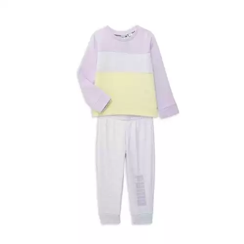 PUMA Baby Girl's 2-Piece Colorblock Sweatshirt & Joggers Set