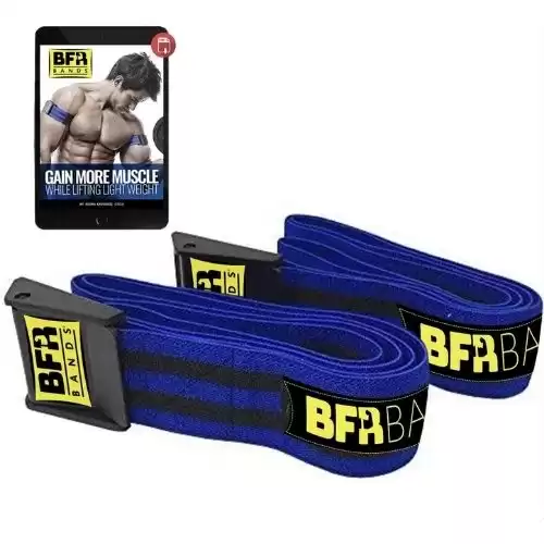 BFR BANDS PRO Blood Flow Restriction Bands for Arms, Legs & Glutes Occlusion Training, Help Gain Muscle Without Heavy Weight Lifting, Quick-Release Strong Elastic Strap for Men & Women