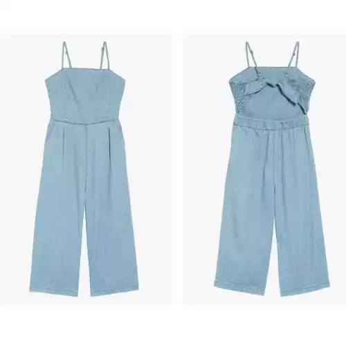 TREASURE & BOND Wide Leg Chambray Romper