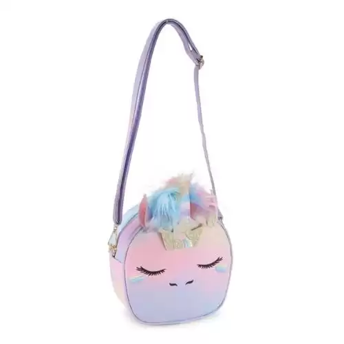 Under One Sky Kid's Unicorn Faux Fur-Trim Crossbody Bag