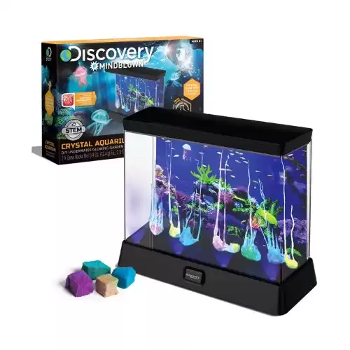 Discovery #MINDBLOWN Crystal Aquarium, DIY Underwater Crystal Garden, Grow Your Own Stones, Chemistry / Science STEM Toy Kit for Kids, with Glowing LED Lights, Age 8+