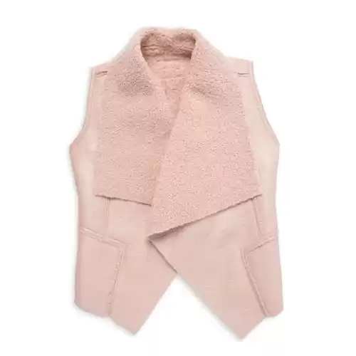 TRACTR Girl's Reversible Faux Fur Vest