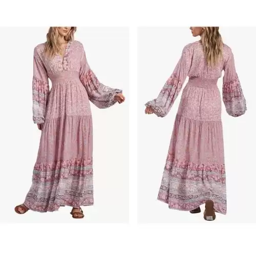 BILLABONG Cosmos Print Long Sleeve Maxi Dress