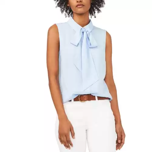 Riley & Rae Camryn Tie-Neck Sleeveless Blouse