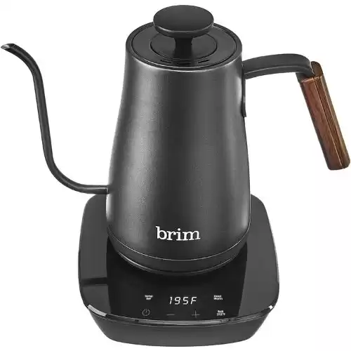 brim Temperature Control Electric Gooseneck Kettle with Capacitive Touch, Black