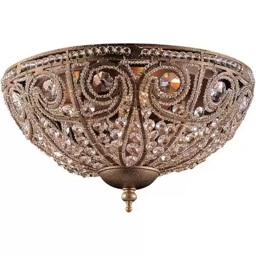 Elk Elizabethan 3-Light Flush-Mount Ceiling Fixture, Dark Bronze