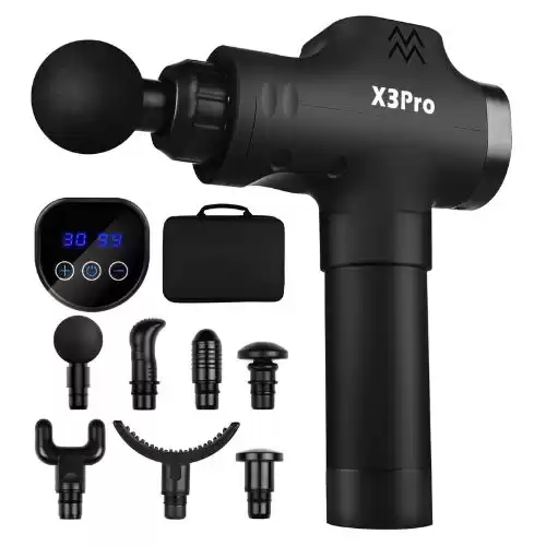 Massage Gun Deep Tissue,Percussion Muscle Massager for Athletes, 30 Speeds Quiet Handheld Massager,Portable Muscle Gun Electric Massagers of X3 Pro(Black)