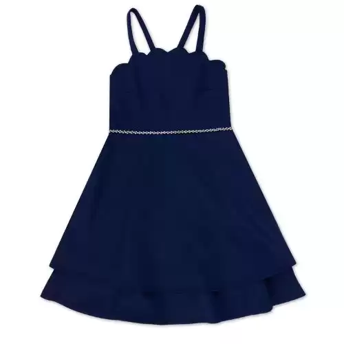 Speechless Toddler Girls Scallop Bodice Jeweled Waist Dress