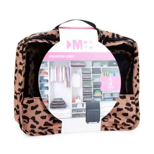 MYTAGALONGS 3-Piece Leopard-Print Organizing Cubes