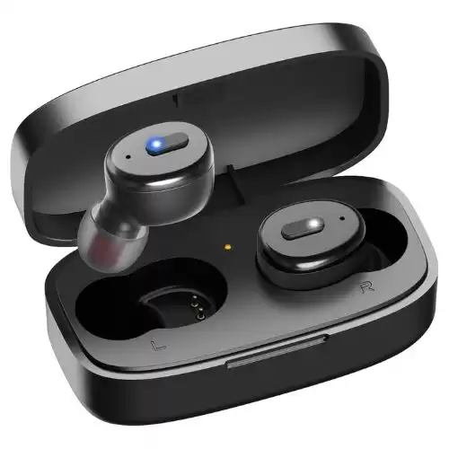 Wireless Earbuds Boean Mini Bluetooth Headphones with Charging Case 30H Playtime IPX8 Waterproof Earbuds Button Control Deep Bass Earphones Built in Mic Light-Weight HD Stereo Headset for Sports Black