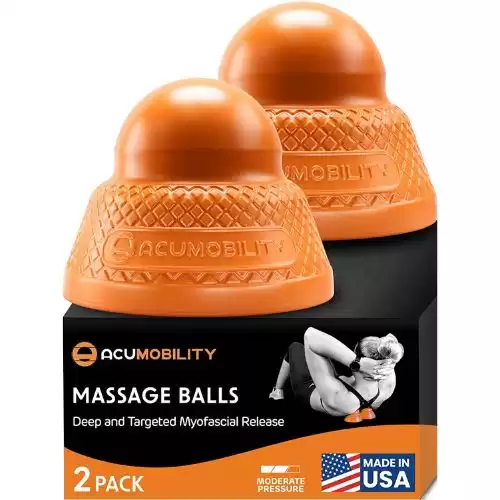 Lacrosse Ball, Massage Ball, Lacrosse Balls, Therapy Ball, Trigger Point Ball, Massage Ball Roller, Massage Balls, Foot Massage Ball, Massage Roller Ball, Yoga Balls - 2 Pack Orange