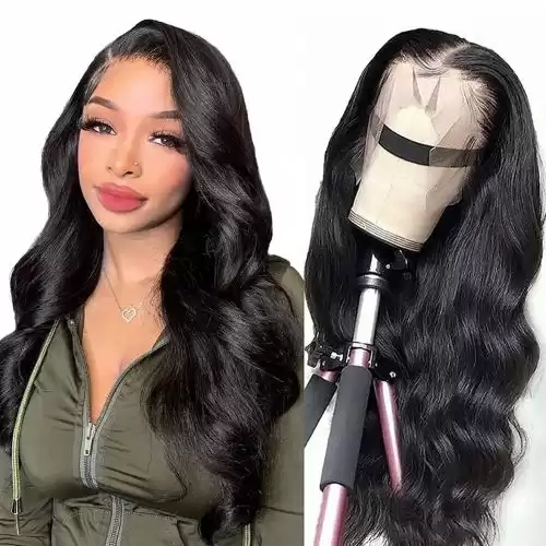 NUOF Body Wave Lace Front Wigs Human Hair 13x4 HD Transparent Lace Front Wig Human Hair for Black Women Lace Frontal Wigs Human Hair Pre Plucked with Baby Hair (20 Inch)