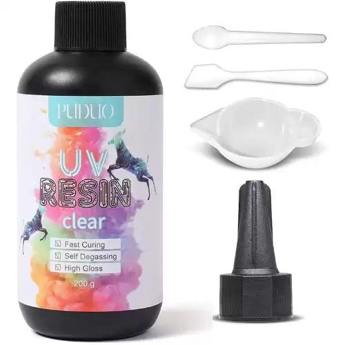 UV Resin Kit Clear Crystal for Jewelry Making 200g, Hard Type UV Epoxy Resin Glues Craft Kit for Molds with Starter Tool Kit by puduo