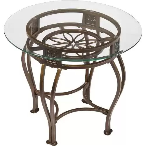 Hillsdale Scottsdale Metal End Table, Brown Rust