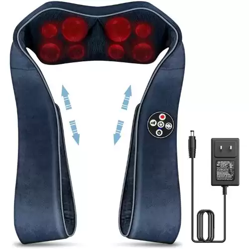 Neck Massager with Heat, Yuiteg 5D Shiatsu Kneading Back Shoulder Massager 10/20/30min, 3 Intensities Electric Heated Massager, Pain Relief Deep Tissue Body Muscle Ease Tension, Dad Mom Women Men Gift