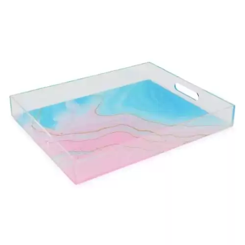 JILL & ALLY Marble-Pattern Lucite Tray