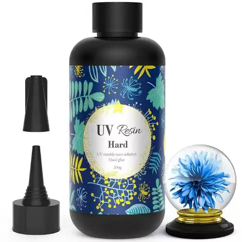 UV Resin Crystal Clear Hard Type - Upgraded 200g Ultraviolet Fast Curing UV Epoxy Resin for Jewelry Making Craft Decoration, Hard Transparent Glue Solar Cure Sunlight Activated Resin Casting & Coating