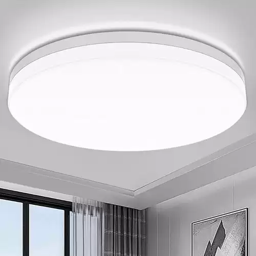 Airand 5000K LED Ceiling Light Flush Mount 18W 1650LM Round LED Ceiling Lamp for Kitchen, Bedroom, Bathroom, Hallway, Stairwell, 9.5'', Waterproof IP44, 80Ra, 150W Equivalent (Daylight White...