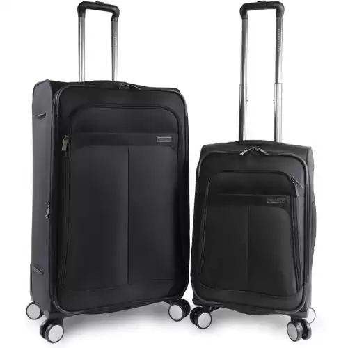 Perry Ellis 2 Piece Prodigy Lightweight Luggage Set, Black, One Size