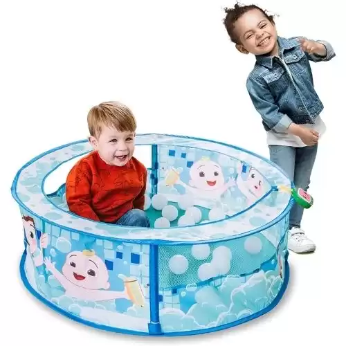 Sunny Days Entertainment Bath Time Sing Along Play Center - Ball Pit Tent with 20 Bonus Play Balls and Music - CoComelon