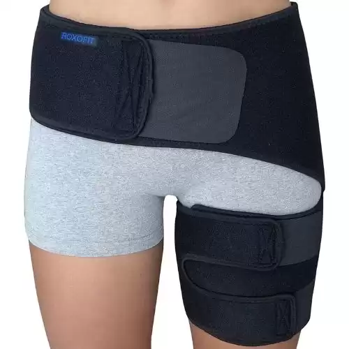 Hip Brace - Sciatica Pain Relief Brace - Thigh Hamstring Compression Support Wrap - Stabilizer for Groin, Hip Flexor, SI Joint for Labral Tear, Arthritis, Bursitis, Sciatic Nerve pain for Men Women