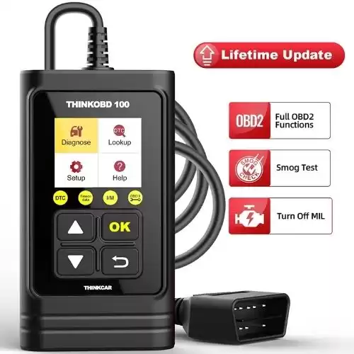 THINKCAR OBD2 Scanner, THINKOBD100 Code Reader, Check Engine Code Reader with Full OBD2 Functions, O2 Sensor/Smog Test CAN Diagnostic Scanner Tool for Car for All OBDII Protocol Cars Since 1996