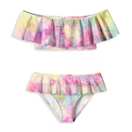 STELLA COVE Little Girl's & Girl's 2-Piece Tie-Dye Bikini Top & Bottom Set