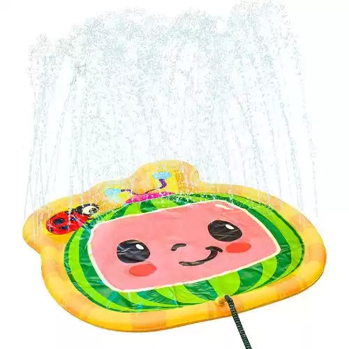 CoCoMelon Splash Pad | Colorful Water Sprinkler Toy for Kids - Sunny Days Entertainment, Yellow, Green and Red, 45'' Dia