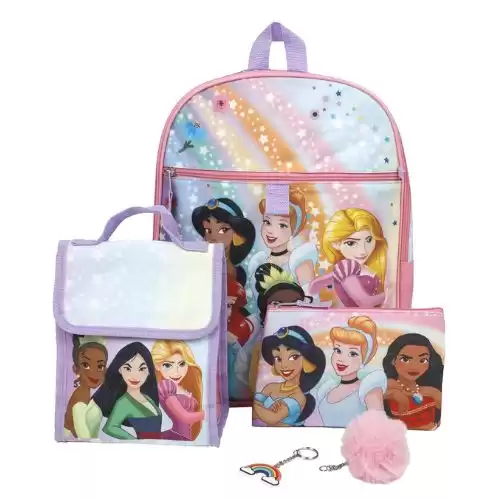 Bioworld Princess Backpack, 5 Piece Set