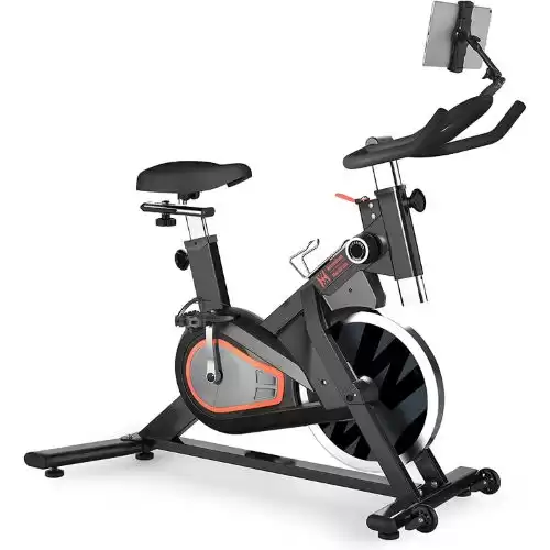 Women's Health Men's Health Indoor Cycling Exercise Bike with Silent Belt Drive, 14 Level Magnetic Resistance, Bluetooth Smart Connect Bike with Tablet Holder