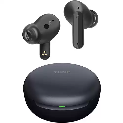 LG TONE Free FP5 - Enhanced Active Noise Cancelling True Wireless Bluetooth Earbuds (TWS) with Meridian Sound, Immersive 3D Sound, 3 Mics, 22 Hrs playtime