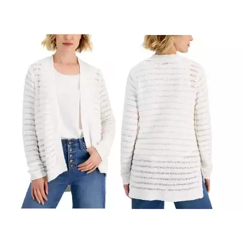 CHARTER CLUB Women's Striped-Weave Cardigan