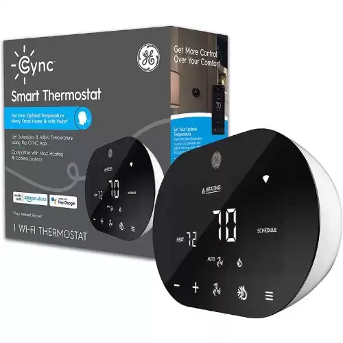 GE CYNC Smart Thermostat, Bluetooth and Wi-Fi Enabled, Alexa and Google Assistant Compatible, Programmable