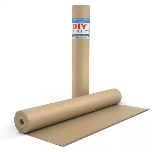 DIYCrew Kraft Paper Roll 18'' X 1800'' (150ft) Brown Mega Roll - Made in Usa 100% Natural Recycled Material - Perfect for Packing, Wrapping, Craft, Postal, Shipping, Dunnage and Pa...