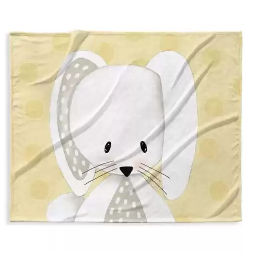 KAVKA Baby's Bunny-Print Fleece Blanket