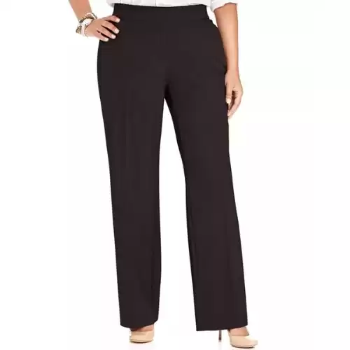 JM COLLECTION Plus & Petite Plus Size Curvy-Fit Straight-Leg Pants