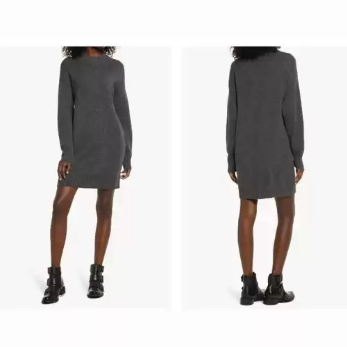 BP. Easy Crewneck Long Sleeve Sweater Dress