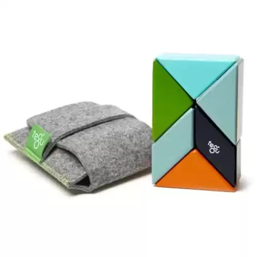 TEGU 6-Piece Pocket Pouch Prism Magnetic Wooden Block Set