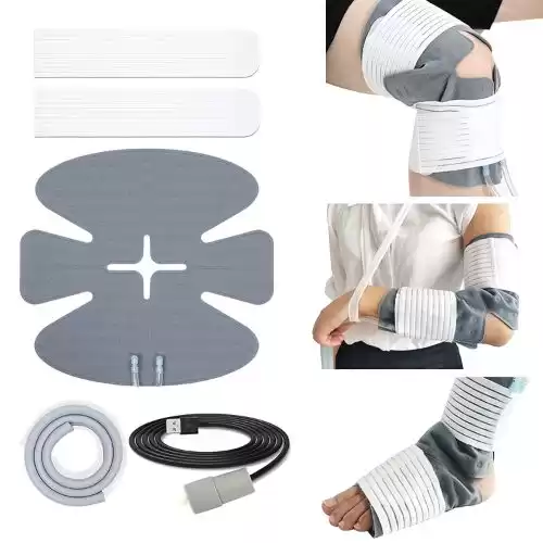 Cold Therapy Machine, Cryotherapy Freeze Kit, Portable Ice Therapy Circulation System for Knee Joint Ankle Elbow Pain Relief, After Surgery and Injuries, with Pump, Pad and Strap